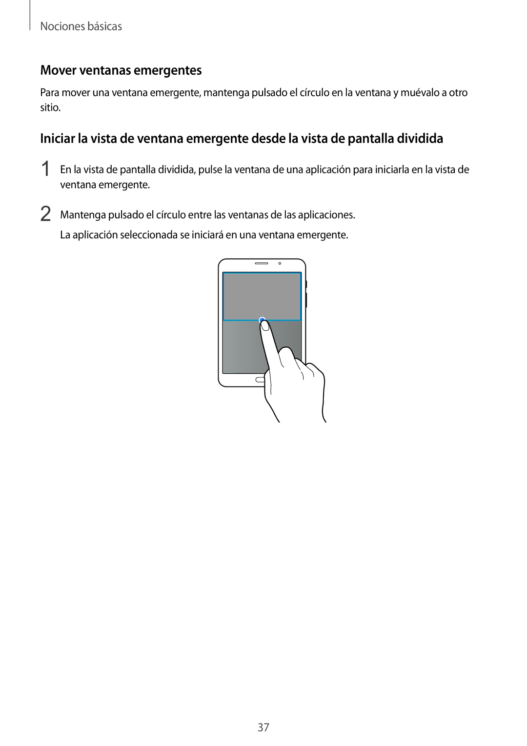 Samsung SM-T715NZWEPHE manual Mover ventanas emergentes 