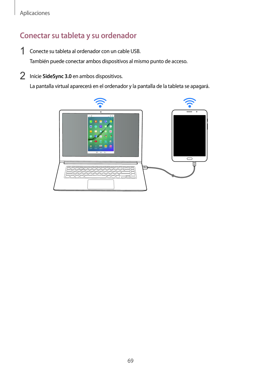 Samsung SM-T715NZWEPHE manual Conectar su tableta y su ordenador 