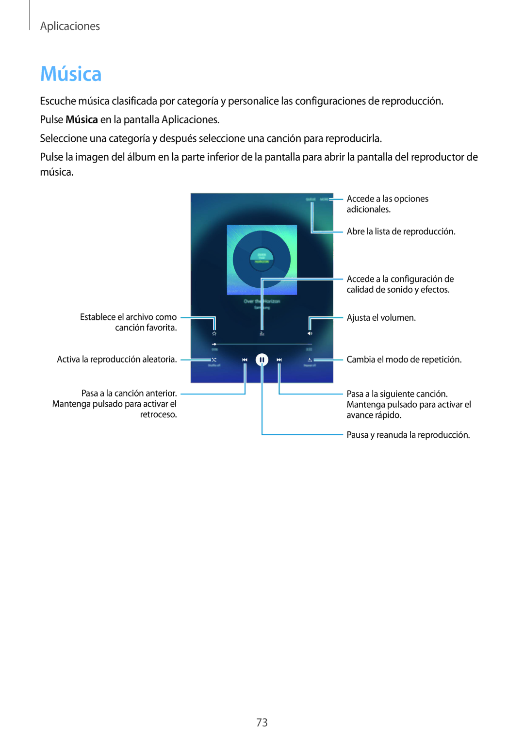 Samsung SM-T715NZWEPHE manual Música 