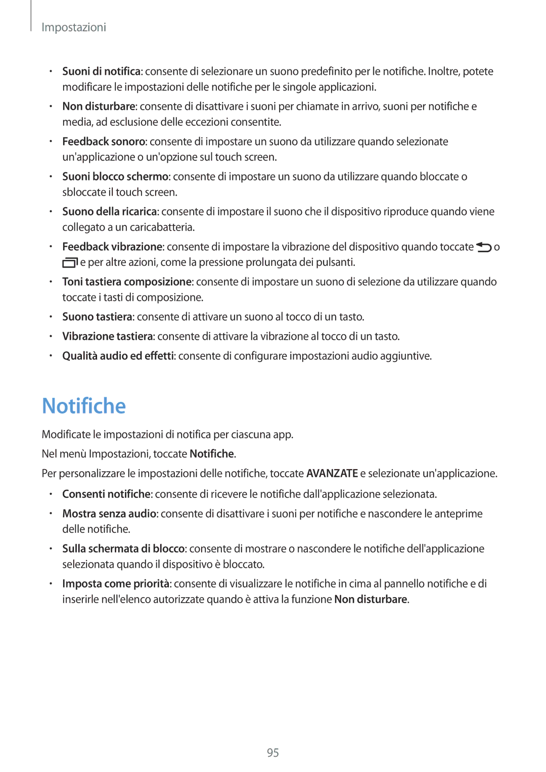 Samsung SM-T819NZDEITV, SM-T719NZDEITV, SM-T819NZKEITV, SM-T719NZKEITV manual Notifiche 