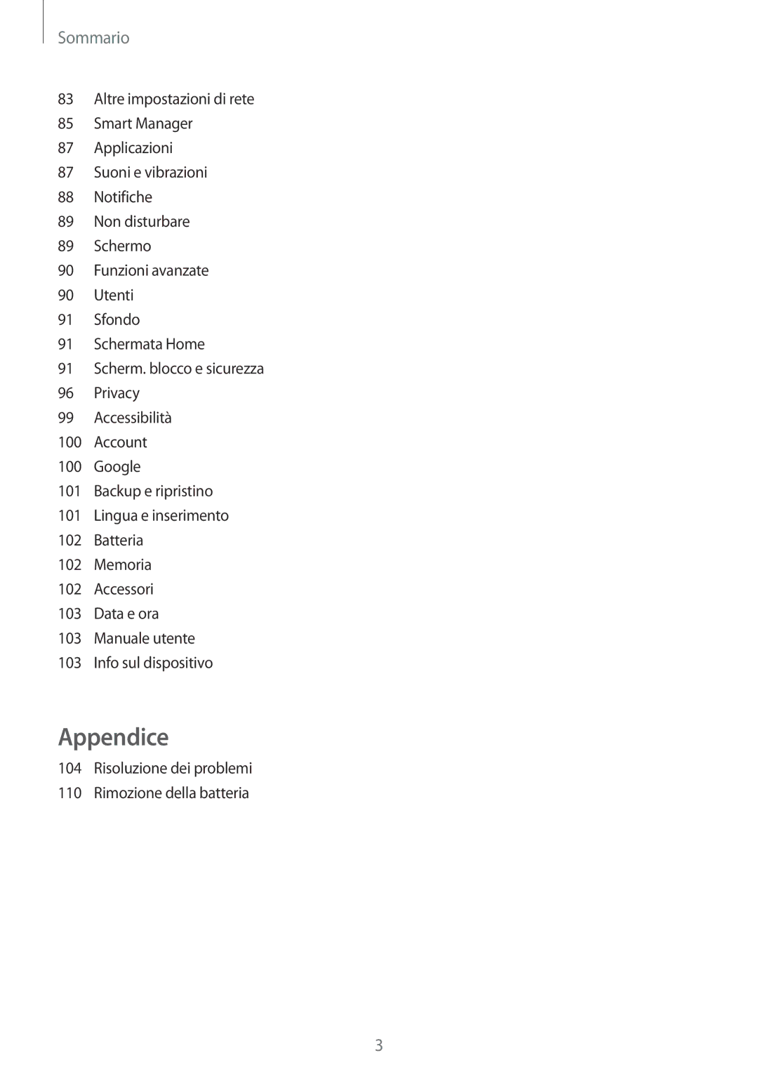 Samsung SM-T819NZDEITV, SM-T719NZDEITV, SM-T819NZKEITV, SM-T719NZKEITV manual Appendice 