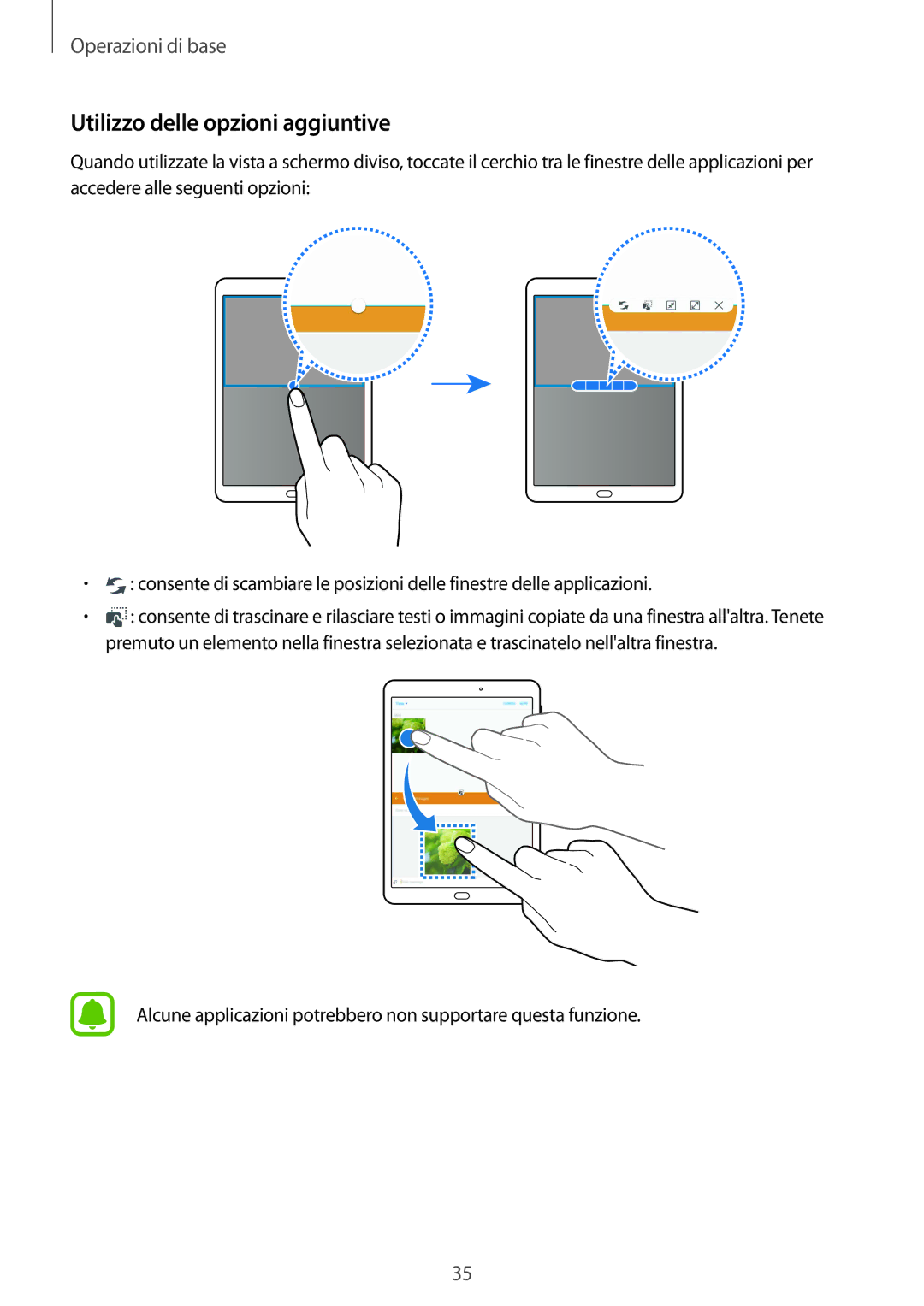 Samsung SM-T819NZDEITV, SM-T719NZDEITV, SM-T819NZKEITV, SM-T719NZKEITV manual Utilizzo delle opzioni aggiuntive 