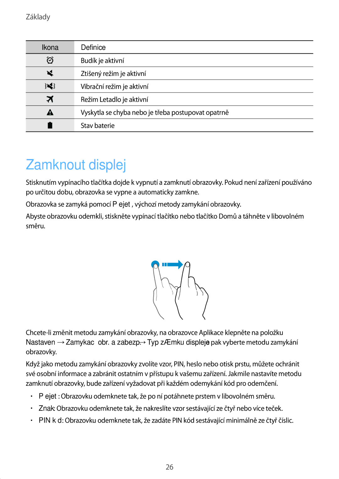 Samsung SM-T719NZKEXEZ, SM-T819NZKEXEZ manual Zamknout displej 