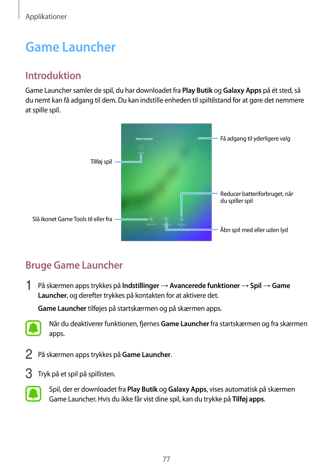 Samsung SM-T719NZKENEE, SM-T719NZWENEE, SM-T819NZKENEE, SM-T819NZWENEE manual Bruge Game Launcher 