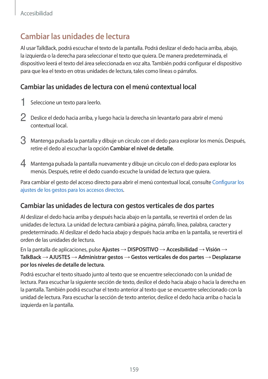 Samsung SM-T800NZWAXEO, SM-T800NHAAATO, SM-T800NTSATPH Cambiar las unidades de lectura con el menú contextual local 