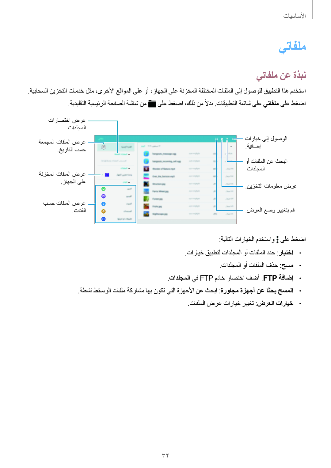 Samsung SM-T800NTSATUN, SM-T800NTSAAFG, SM-T800NZWAPAK, SM-T800NZWATUN, SM-T800NZWAXSG, SM-T800NTSATHR manual يتافلم نع ةذبن 