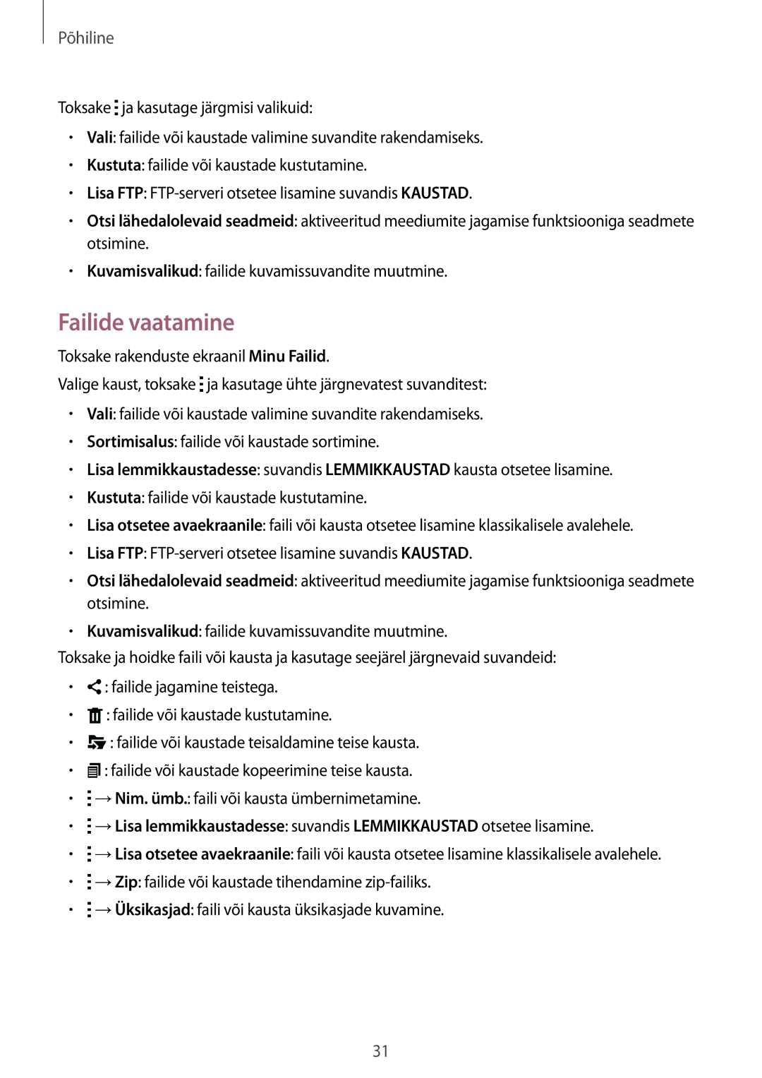 Samsung SM-T800NZWASEB, SM-T800NTSASEB, SM-T800NHAASEB manual Põhiline 