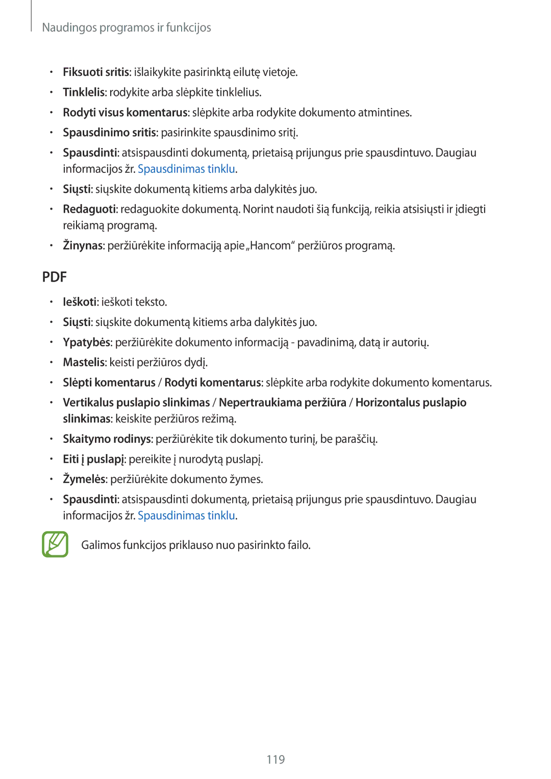 Samsung SM-T800NHAASEB, SM-T800NTSASEB, SM-T800NZWASEB manual 119 