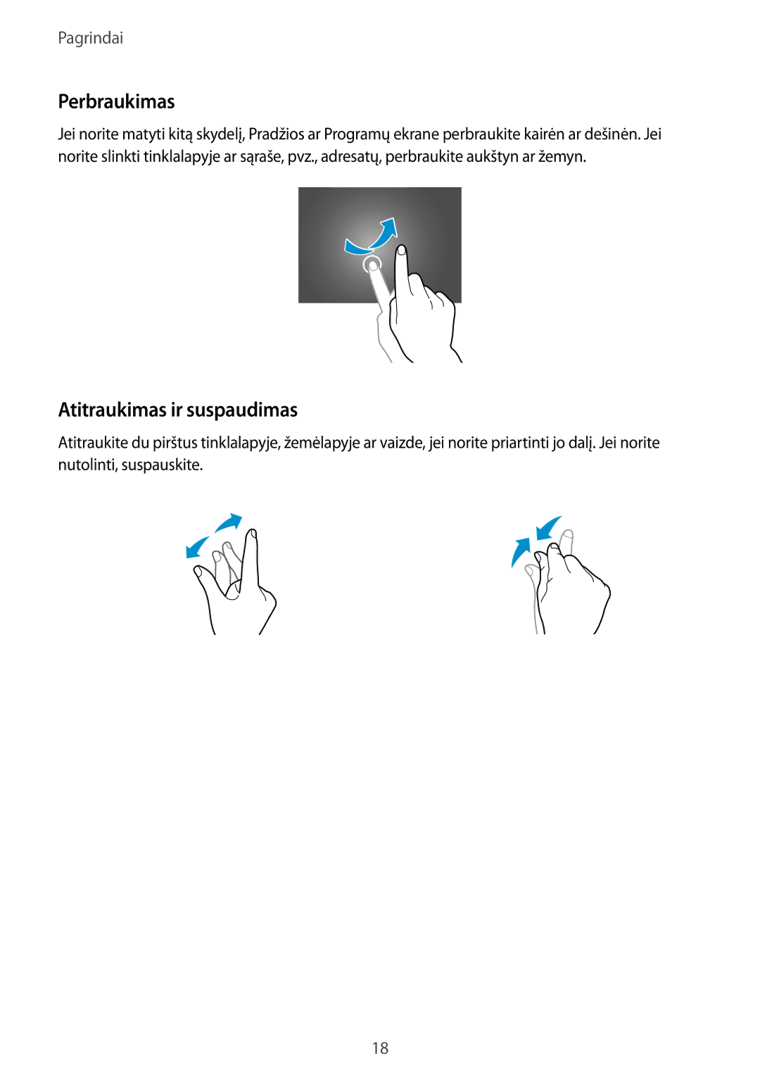 Samsung SM-T800NTSASEB, SM-T800NZWASEB, SM-T800NHAASEB manual Perbraukimas, Atitraukimas ir suspaudimas 