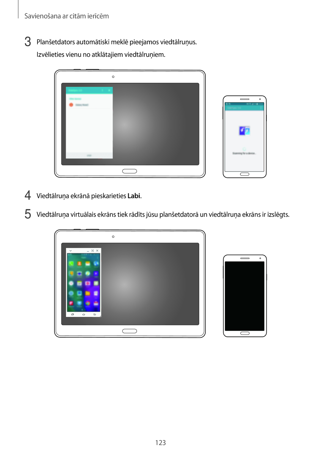 Samsung SM-T800NTSASEB, SM-T800NZWASEB, SM-T800NHAASEB manual Viedtālruņa ekrānā pieskarieties Labi 