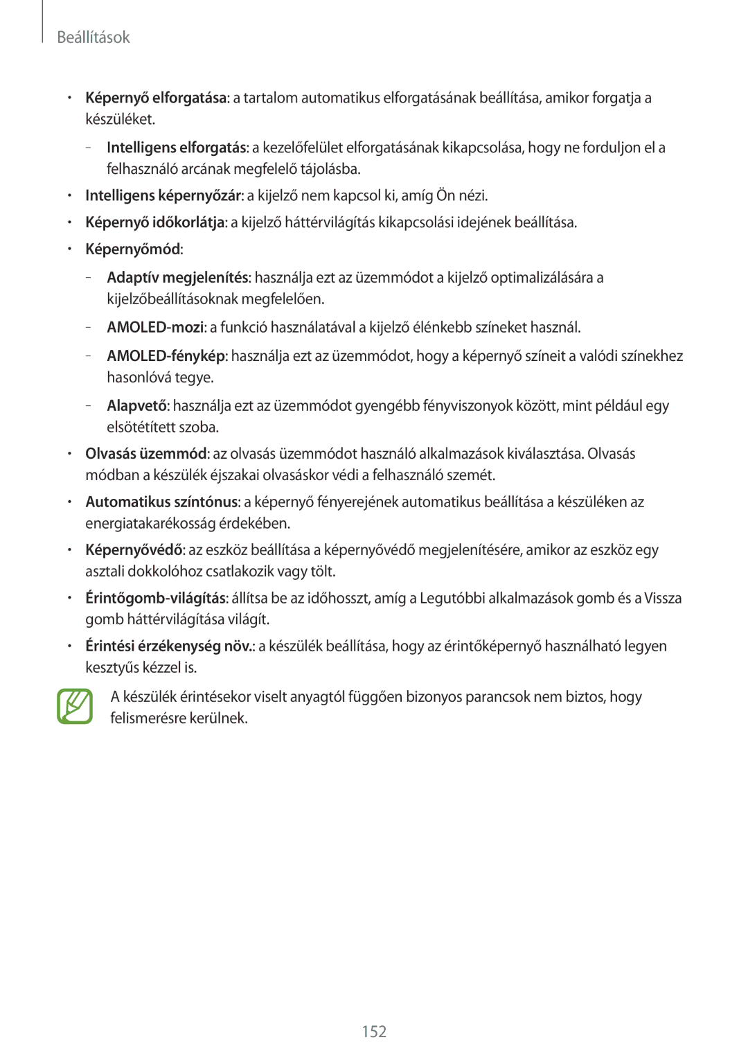 Samsung SM-T800NZWAAUT, SM-T800NZWAEUR, SM-T800NTSAATO, SM-T800NHAAATO, SM-T800NTSAXEO, SM-T800NTSAEUR manual Képernyőmód 