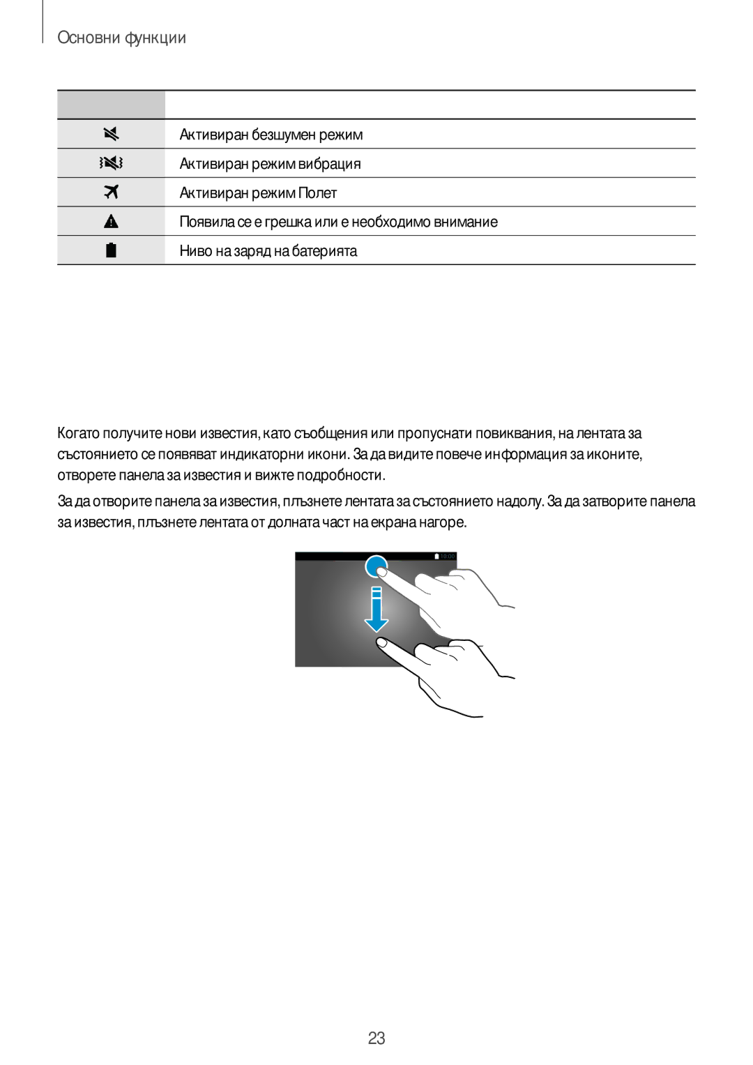 Samsung SM-T805NZWABGL, SM-T805NTSABGL manual Панели за известия и бързи настройки, Използване на панела за известяване 