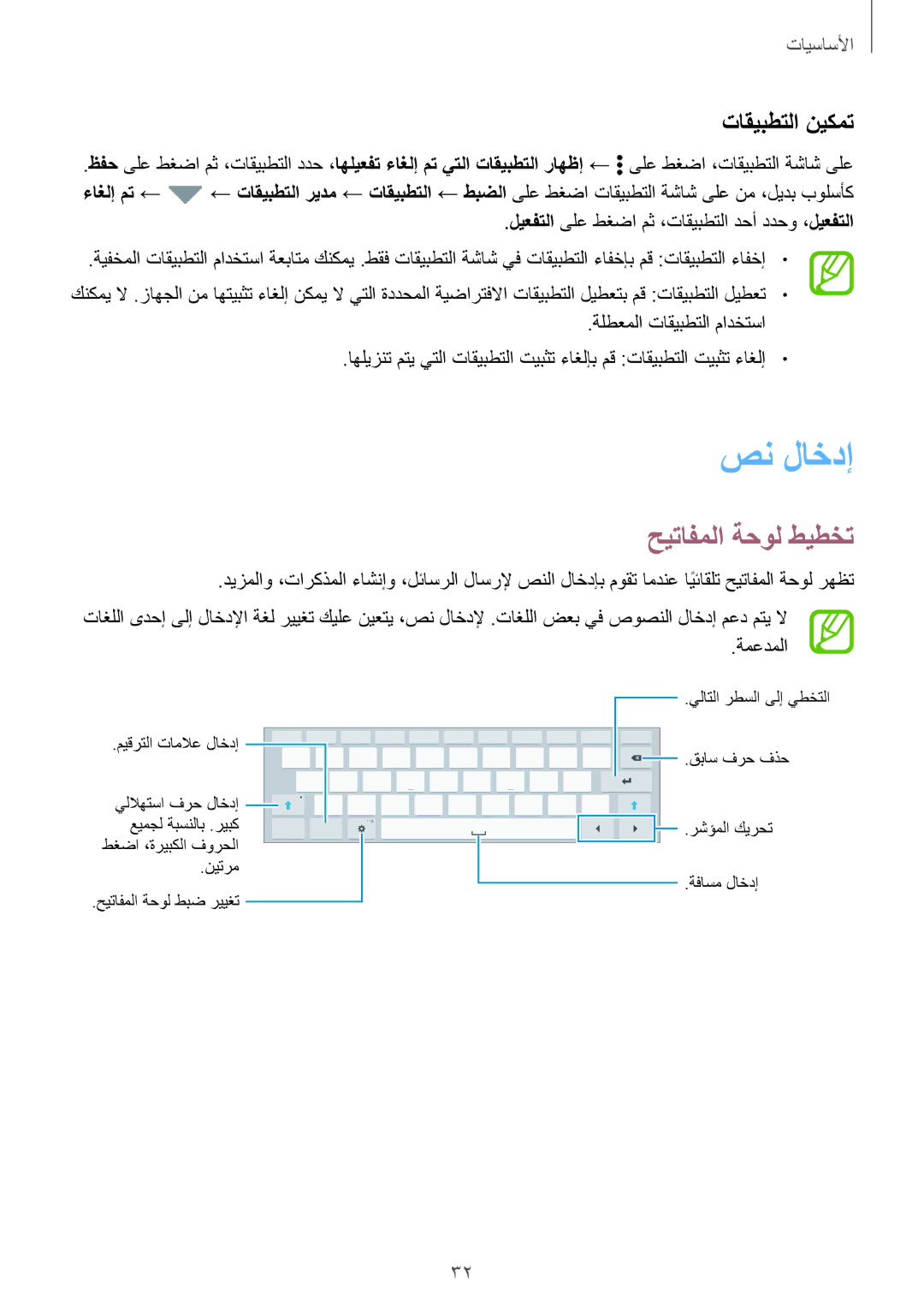 Samsung SM-T805NTSATUN, SM-T805NTSAEGY صن لاخدإ, حيتافملا ةحول طيطخت, تاقيبطتلا نيكمت, ةلطعملا تاقيبطتلا مادختسا, ةمعدملا 