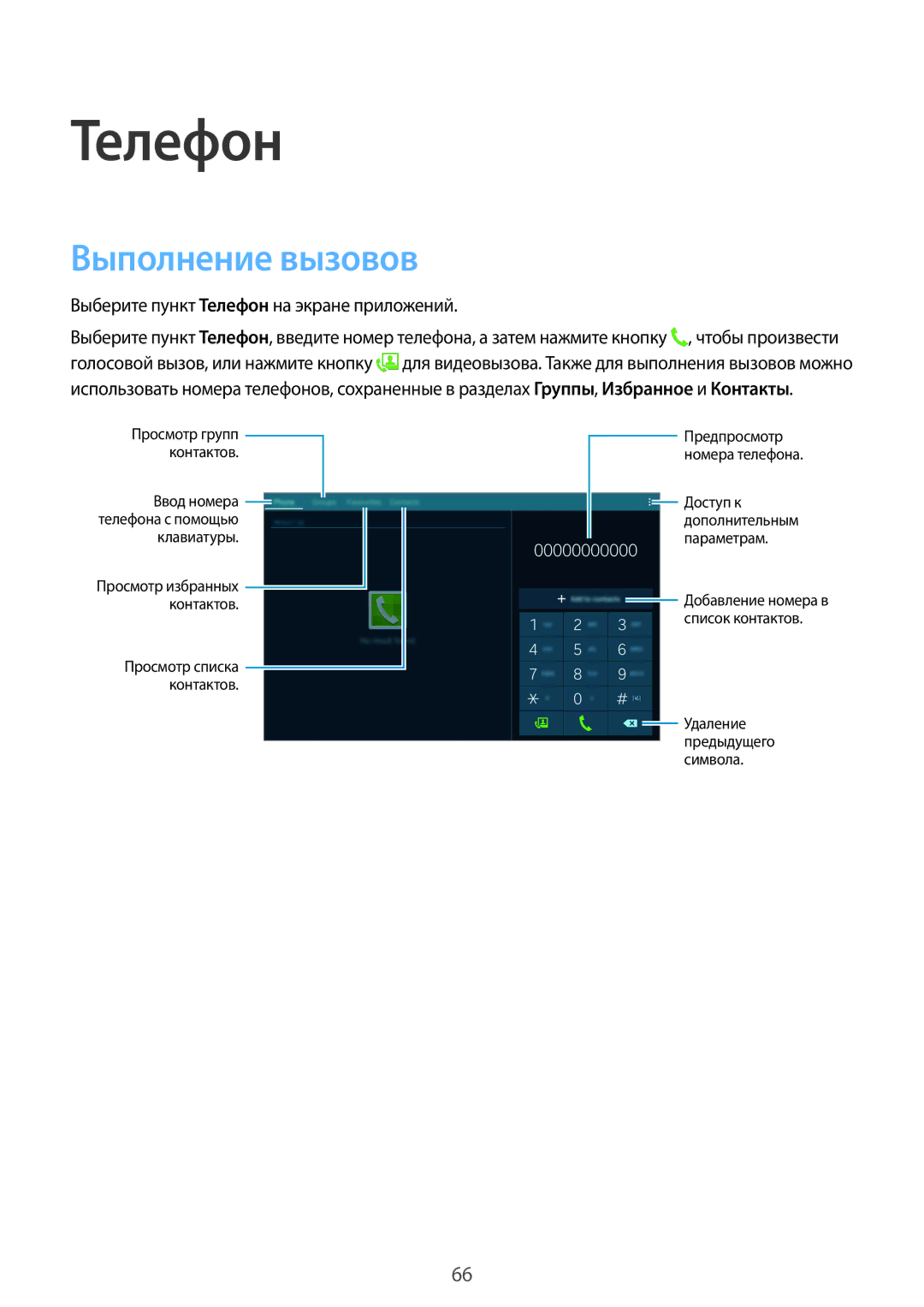 Samsung SM-T805NHAASEB, SM-T805NZWASEB, SM-T805NTSASEB manual Выполнение вызовов, Выберите пункт Телефон на экране приложений 