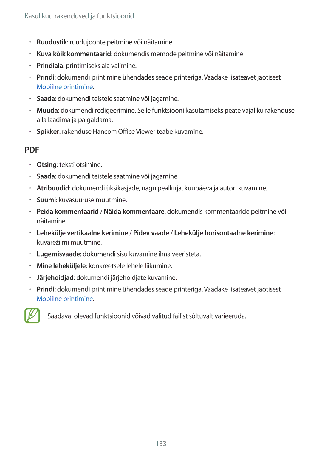 Samsung SM-T805NTSASEB, SM-T805NZWASEB, SM-T805NHAASEB manual 133 