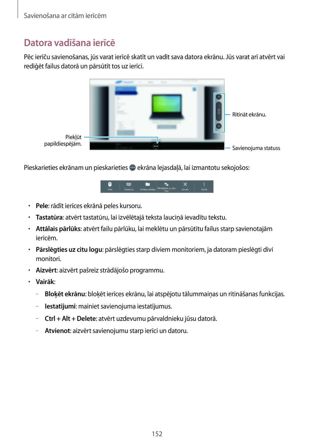 Samsung SM-T805NHAASEB, SM-T805NZWASEB, SM-T805NTSASEB manual Datora vadīšana ierīcē, Vairāk 