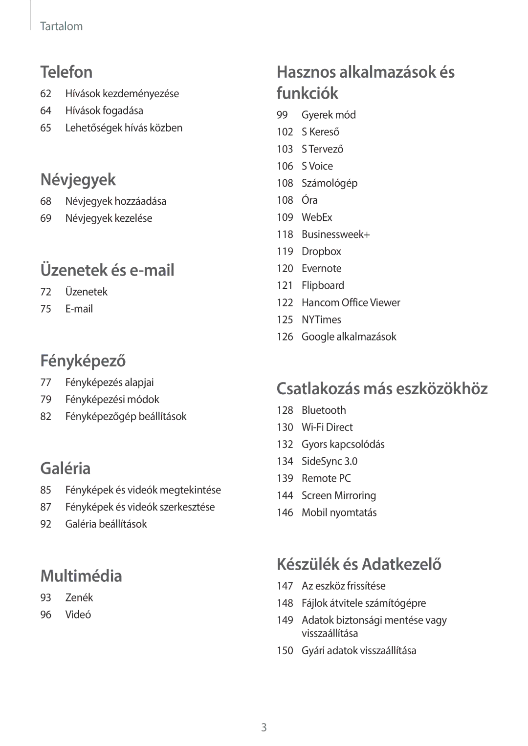 Samsung SM-T805NZWAXEH manual Telefon 