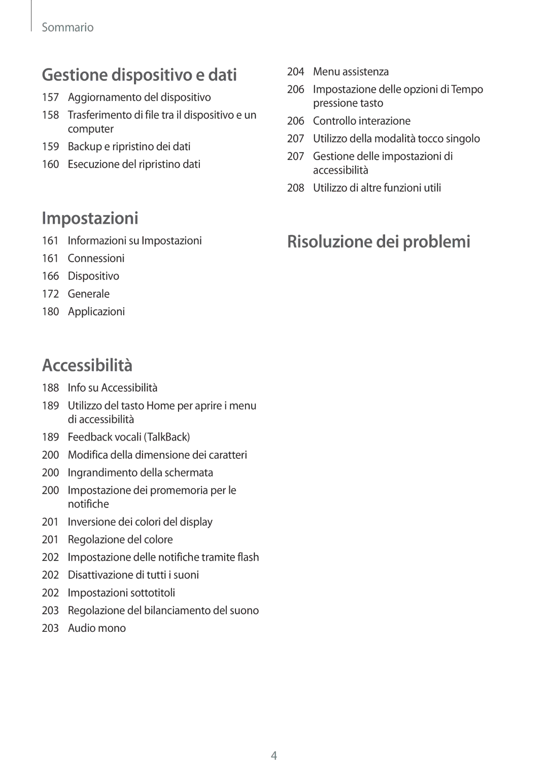 Samsung SM-T805NTSAOMN, SM-T805NZWAXEO, SM-T805NTSAITV, SM-T805NZWAITV, SM-T805NZWAHUI, SM-T805NTSATIM manual Impostazioni 