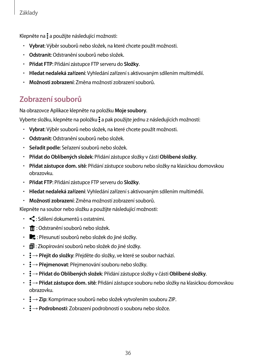 Samsung SM-T705NTSAXEO, SM-T805NZWAXEO, SM-T805NZWAATO, SM-T805NTSAATO, SM-T705NZWAATO, SM-T705NZWAXEO manual Zobrazení souborů 