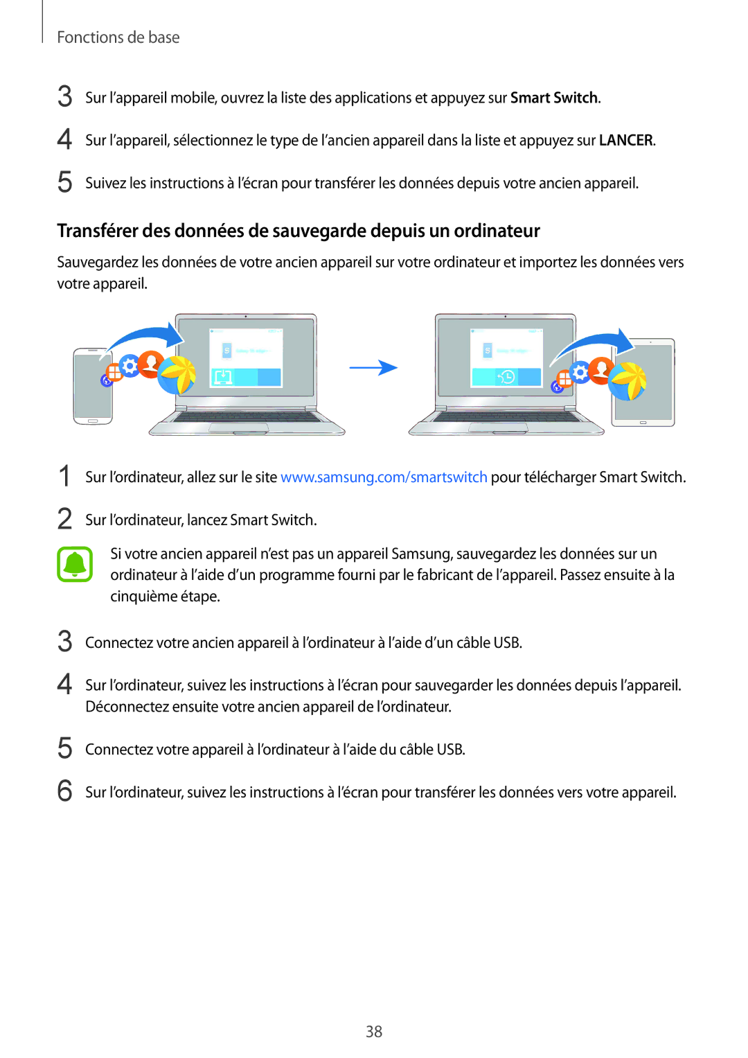 Samsung SM-T810NZKEXEF, SM-T810NZDEXEF, SM-T710NZWEXEF manual Transférer des données de sauvegarde depuis un ordinateur 