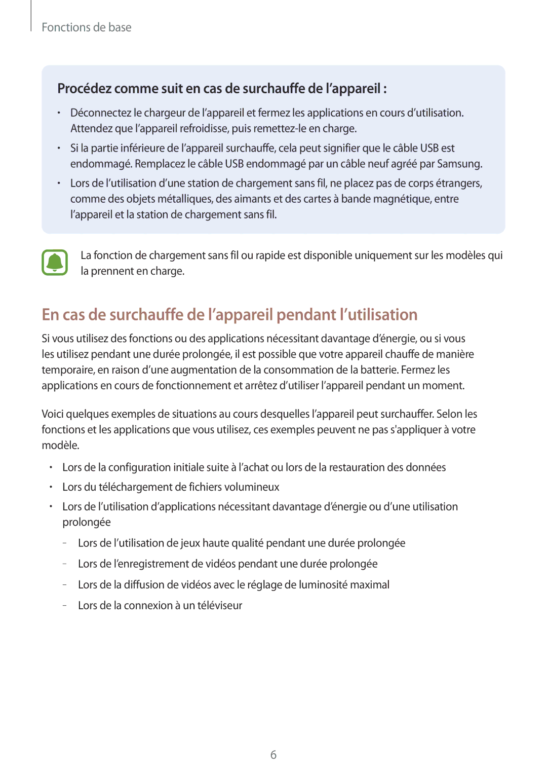 Samsung SM-T810NZDEXEF, SM-T710NZWEXEF, SM-T810NZKEXEF manual En cas de surchauffe de l’appareil pendant l’utilisation 