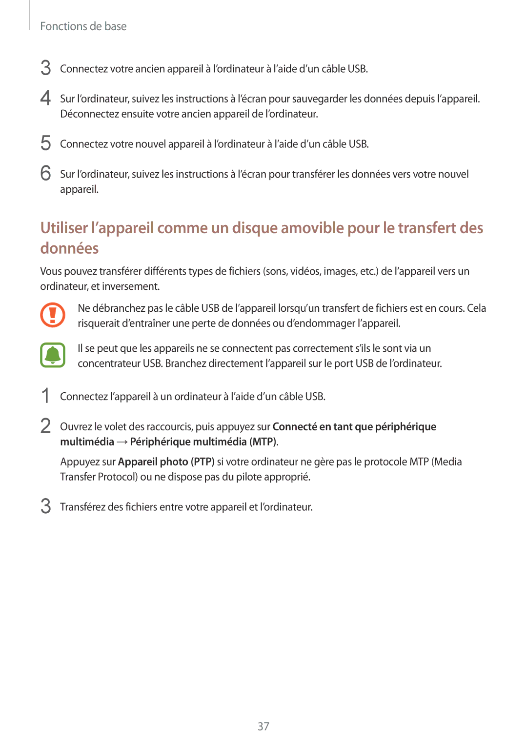 Samsung SM-T810NZKEXEF, SM-T810NZDEXEF, SM-T810NZWEXEF, SM-T810NZWFXEF manual Fonctions de base 