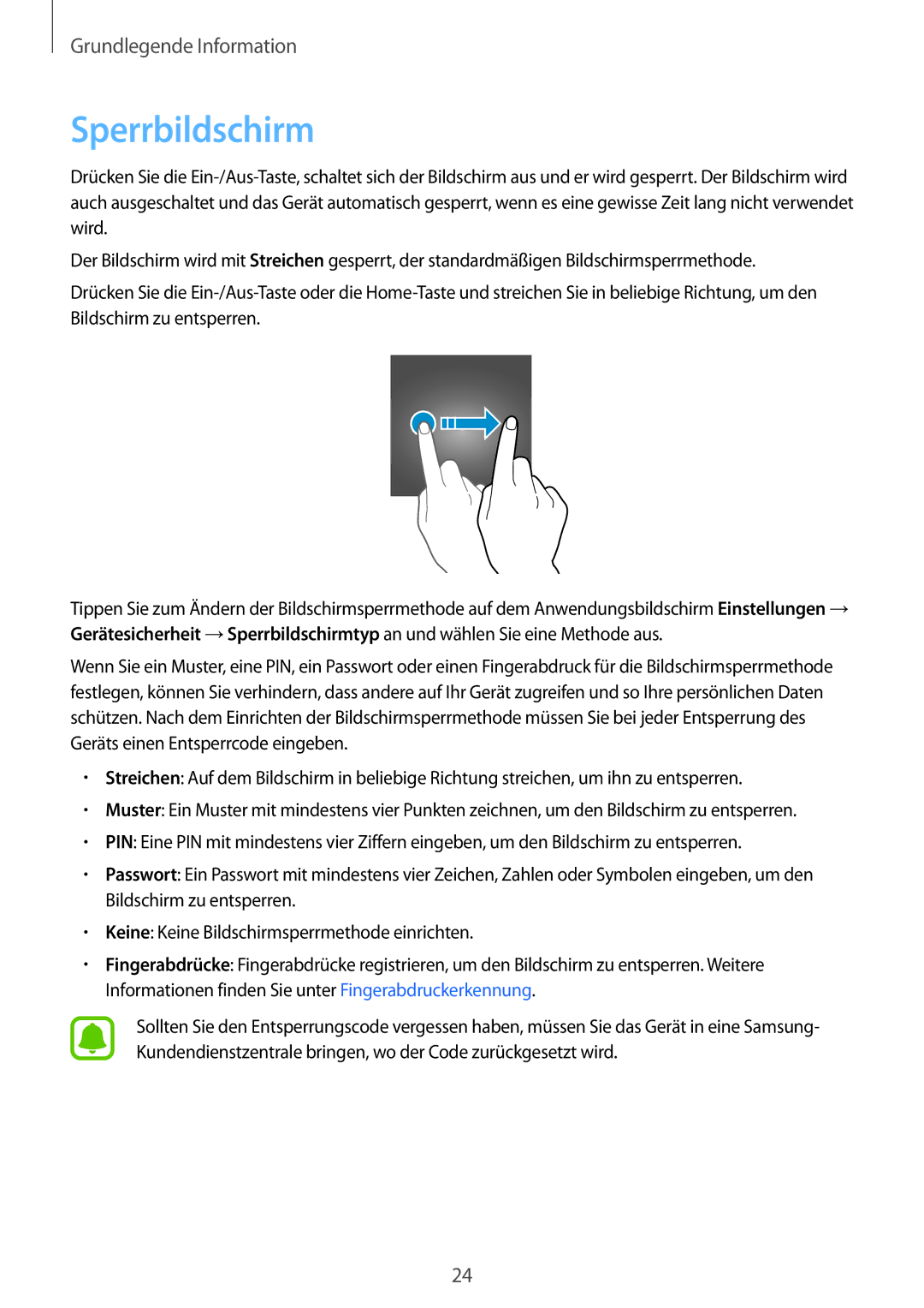 Samsung SM-T810NZKEDBT, SM-T810NZWEDBT, SM-T810NZDEDBT manual Sperrbildschirm 