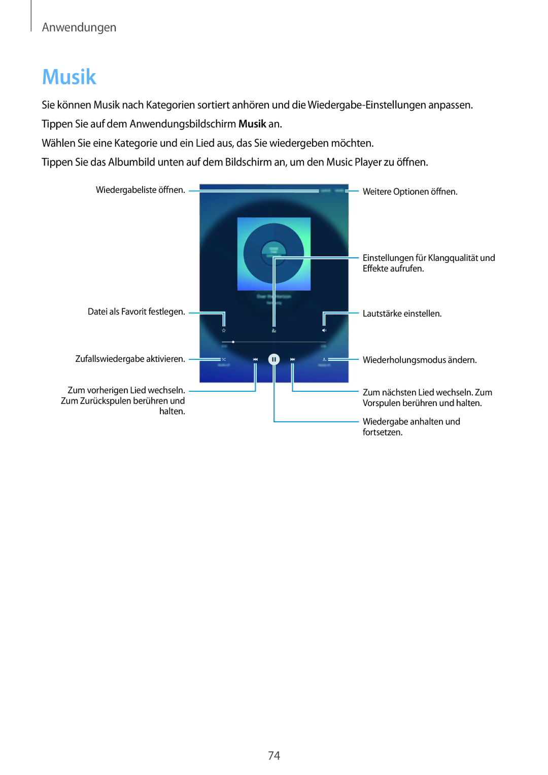 Samsung SM-T810NZDEDBT, SM-T810NZKEDBT, SM-T810NZWEDBT manual Musik 