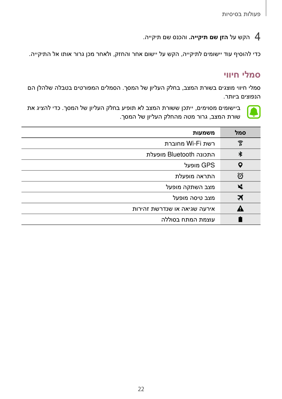 Samsung SM-T810NZKEILO manual יוויח ילמס, תועמשמ למס 