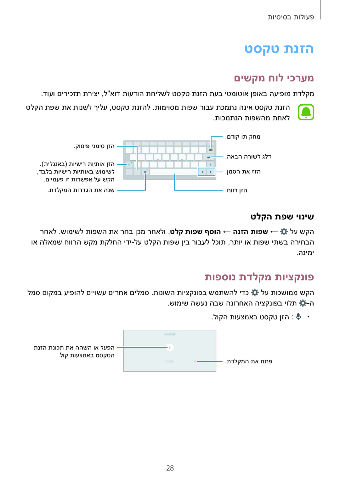 Samsung SM-T810NZKEILO manual טסקט תנזה, םישקמ חול יכרעמ, תופסונ תדלקמ תויצקנופ, טלקה תפש יוניש 