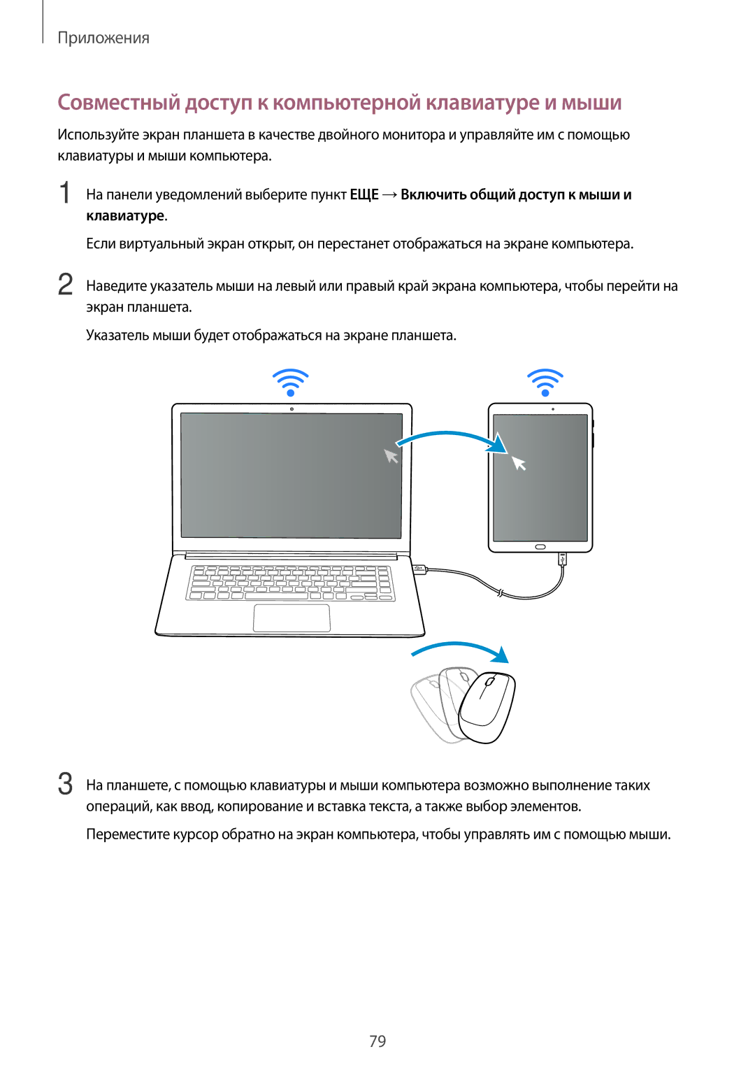 Samsung SM-T810NZDESEB, SM-T810NZKESEB, SM-T810NZWESEB, SM-T810NZKESER Совместный доступ к компьютерной клавиатуре и мыши 