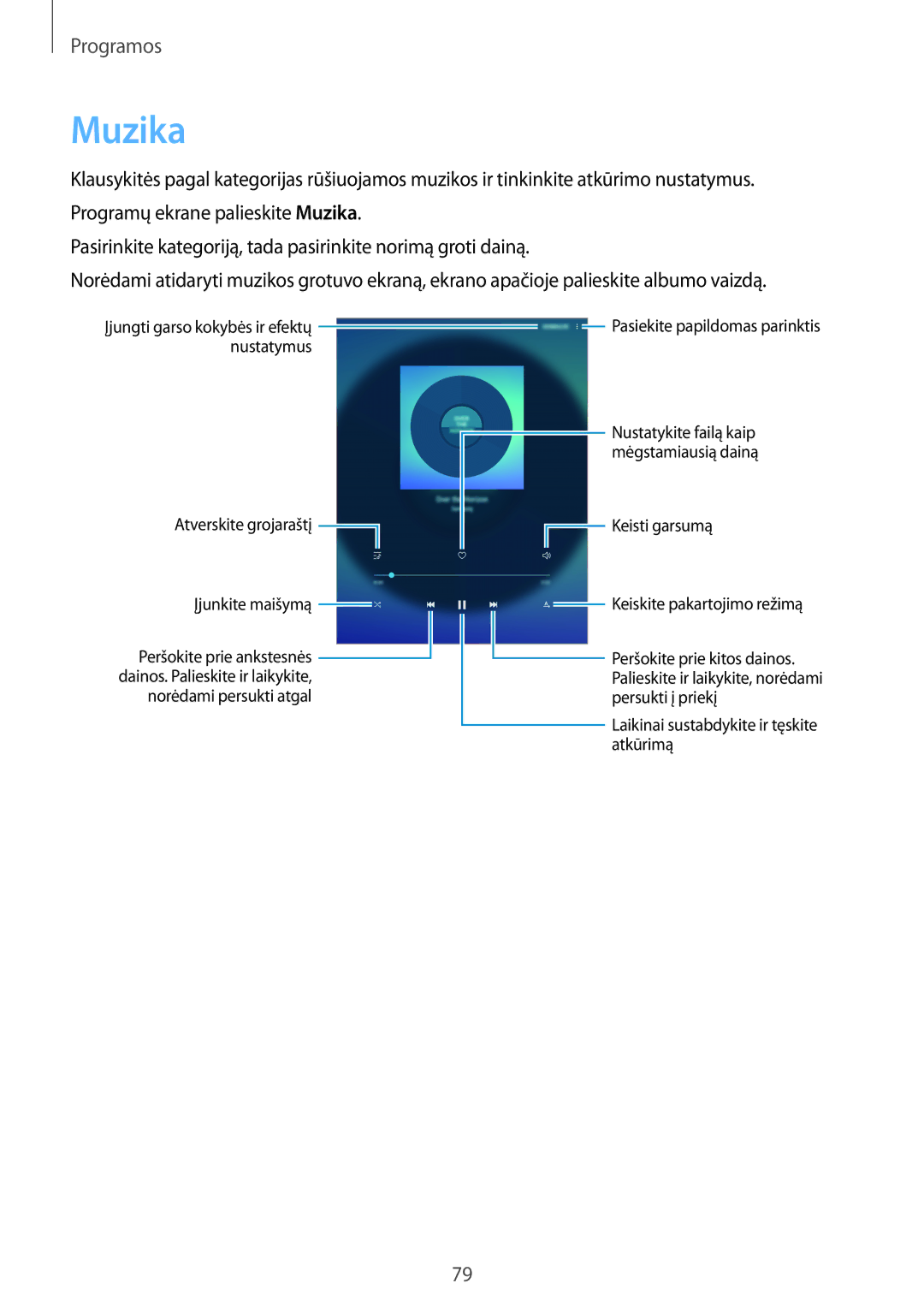 Samsung SM-T810NZWESEB, SM-T810NZKESEB, SM-T810NZDESEB manual Muzika 