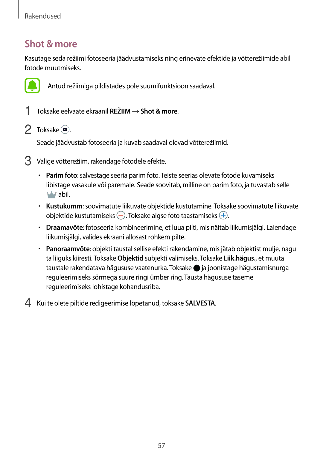 Samsung SM-T810NZKESEB, SM-T810NZWESEB, SM-T810NZDESEB manual Shot & more 