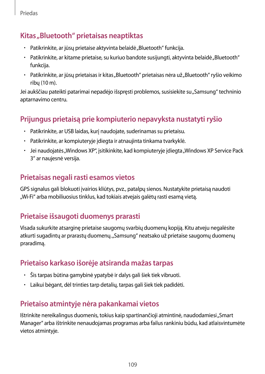 Samsung SM-T810NZWESEB, SM-T810NZKESEB, SM-T810NZDESEB manual Kitas„Bluetooth prietaisas neaptiktas 