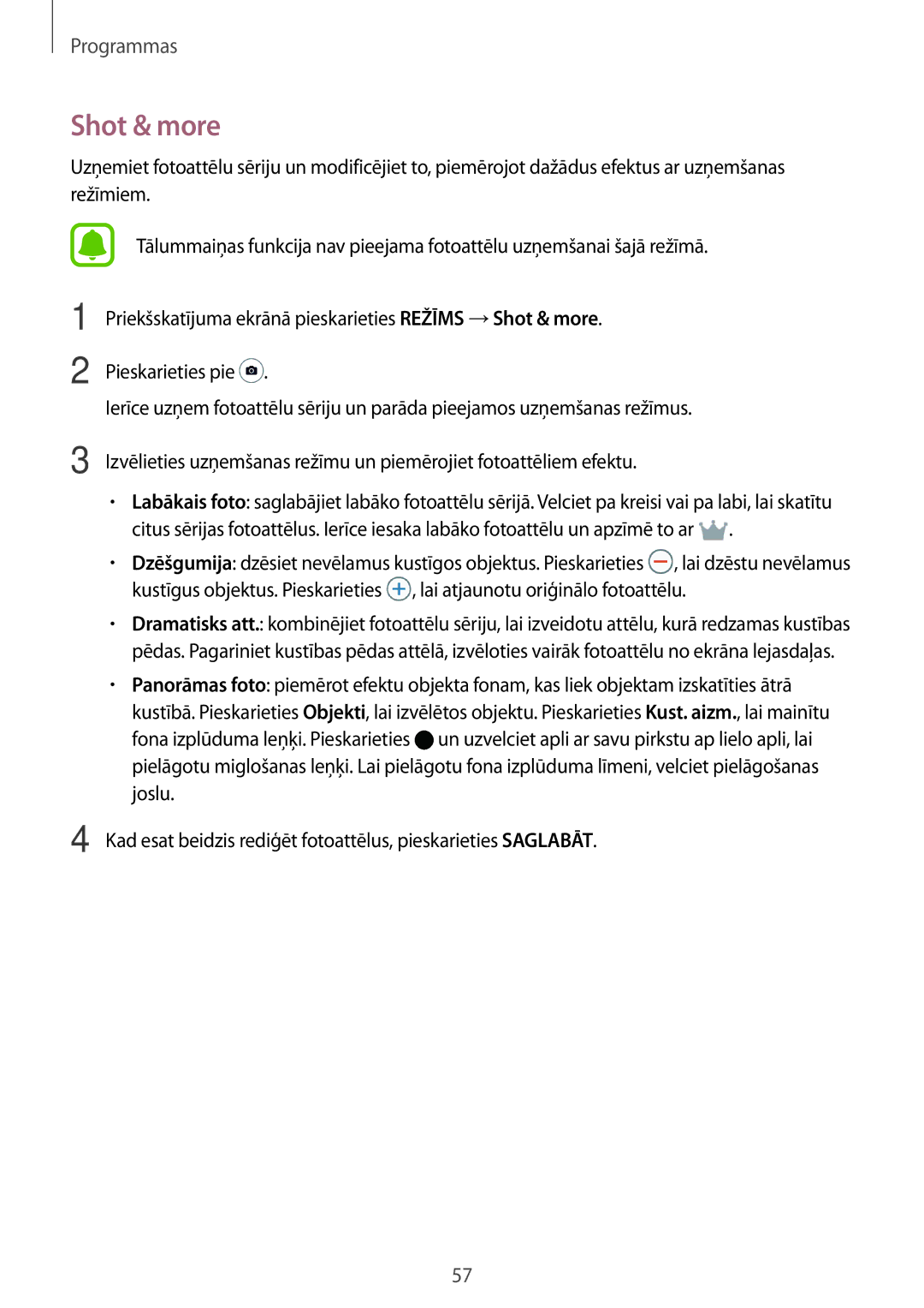 Samsung SM-T810NZKESEB, SM-T810NZWESEB, SM-T810NZDESEB manual Shot & more 