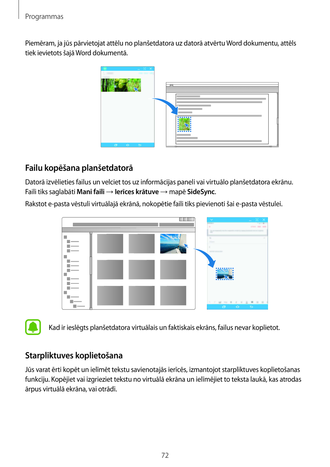 Samsung SM-T810NZKESEB, SM-T810NZWESEB, SM-T810NZDESEB manual Failu kopēšana planšetdatorā, Starpliktuves koplietošana 