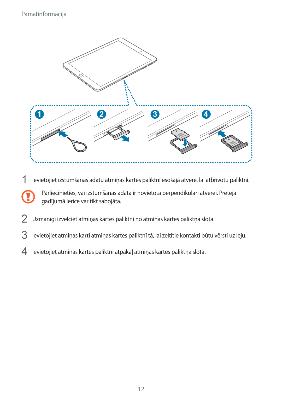 Samsung SM-T810NZKESEB, SM-T810NZWESEB, SM-T810NZDESEB manual Pamatinformācija 