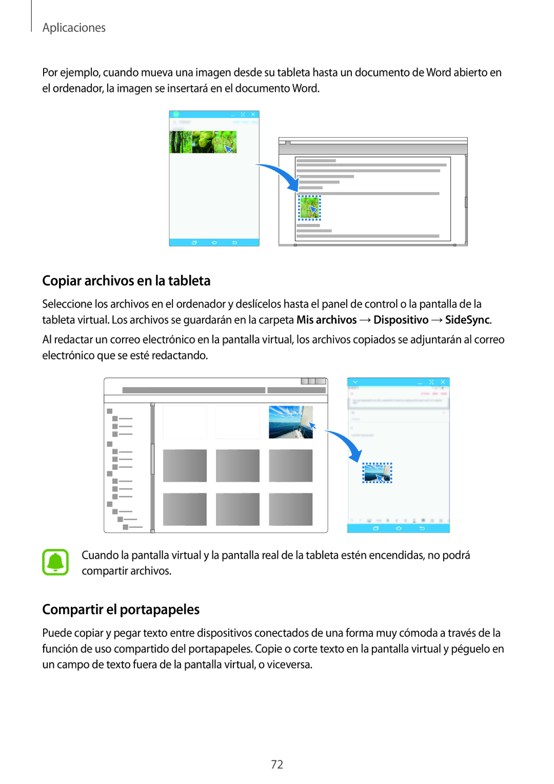 Samsung SM-T810NZWEPHE, SM-T710NZKEPHE, SM-T810NZKEPHE manual Copiar archivos en la tableta, Compartir el portapapeles 