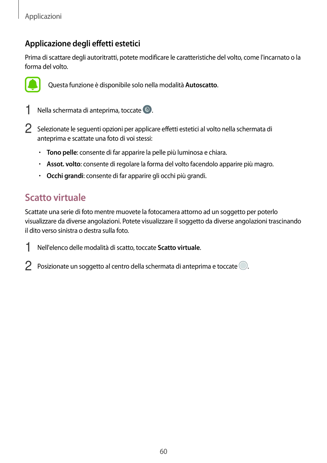 Samsung SM-T810NZWEPHN, SM-T810NZKEPHN, SM-T810NZDETUR, SM-T810NZDEPHN Scatto virtuale, Applicazione degli effetti estetici 