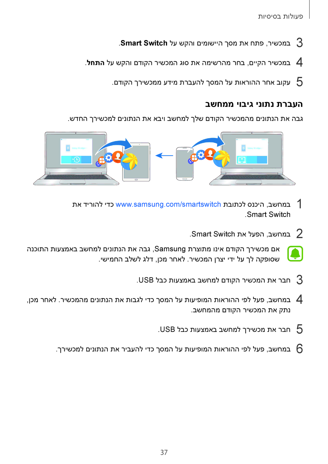 Samsung SM-T813NZKEILO, SM-T813NZWEILO manual בשחממ יוביג ינותנ תרבעה 