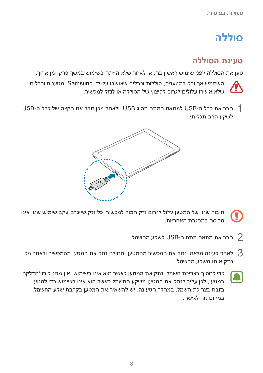 Samsung SM-T813NZWEILO, SM-T813NZKEILO manual הללוסה תניעט 