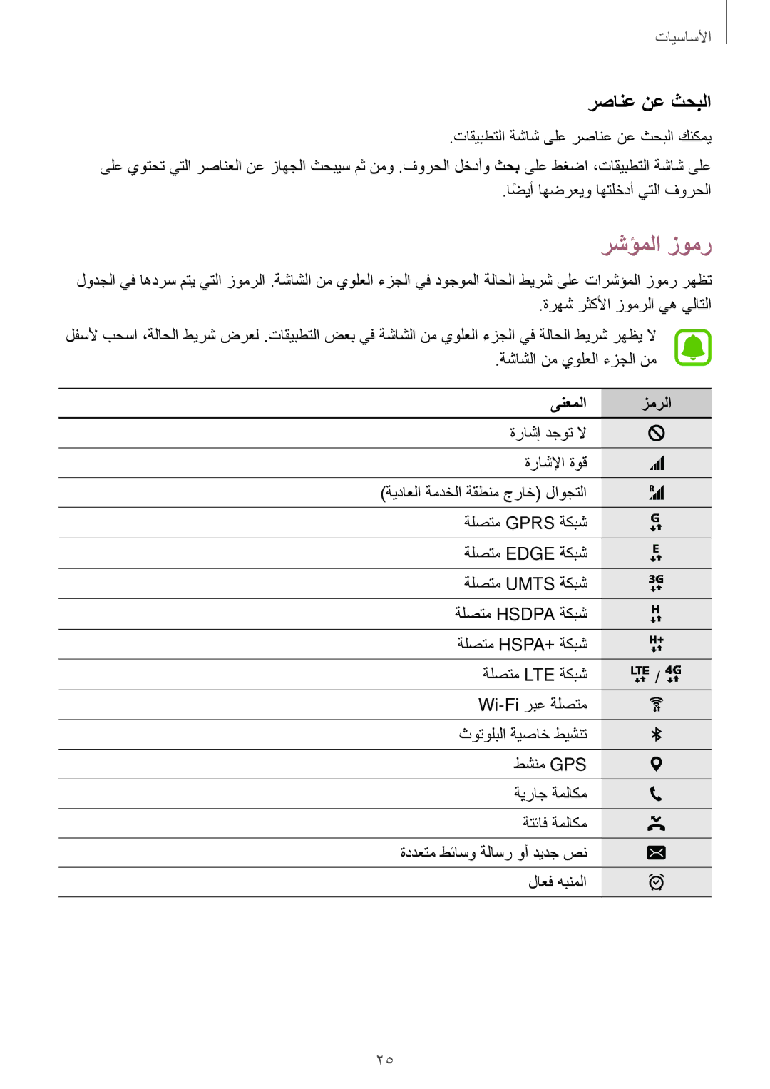 Samsung SM-T715NZKEKSA, SM-T815NZDEKSA, SM-T715NZDEKSA, SM-T815NZKEKSA manual رشؤملا زومر, رصانع نع ثحبلا, ىنعملا زمرلا 