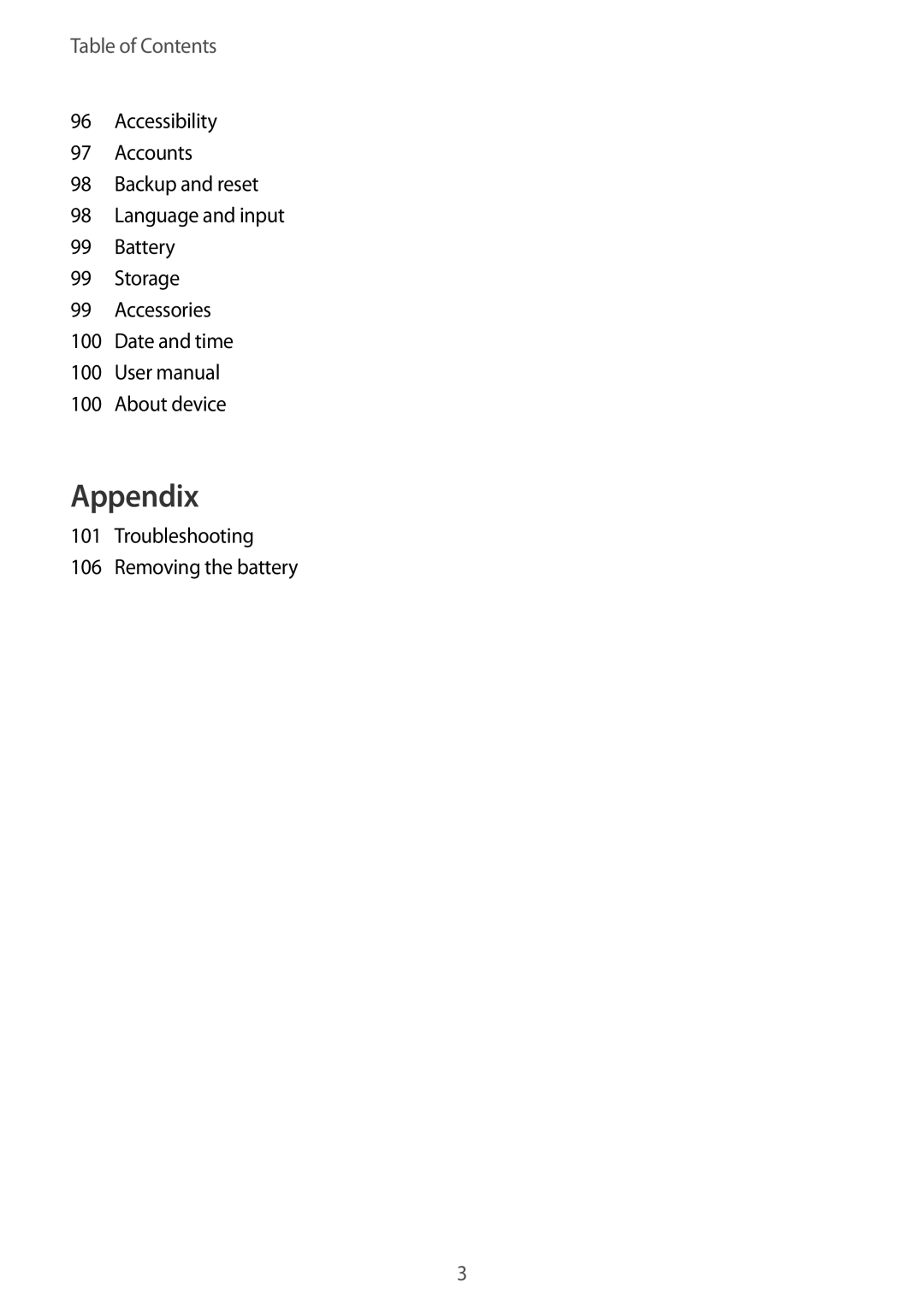 Samsung SM-T815NZDEKSA, SM-T815NZKEKSA, SM-T815NZWEKSA manual Appendix 