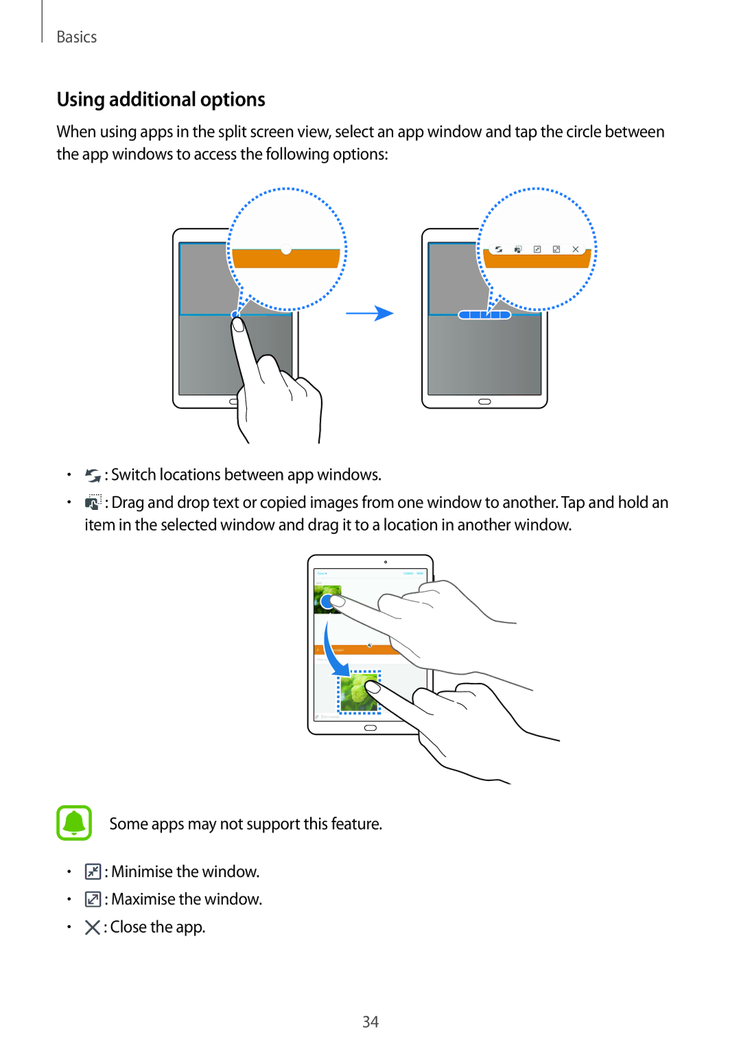 Samsung SM-T815NZKEKSA, SM-T815NZDEKSA, SM-T815NZWEKSA manual Using additional options 