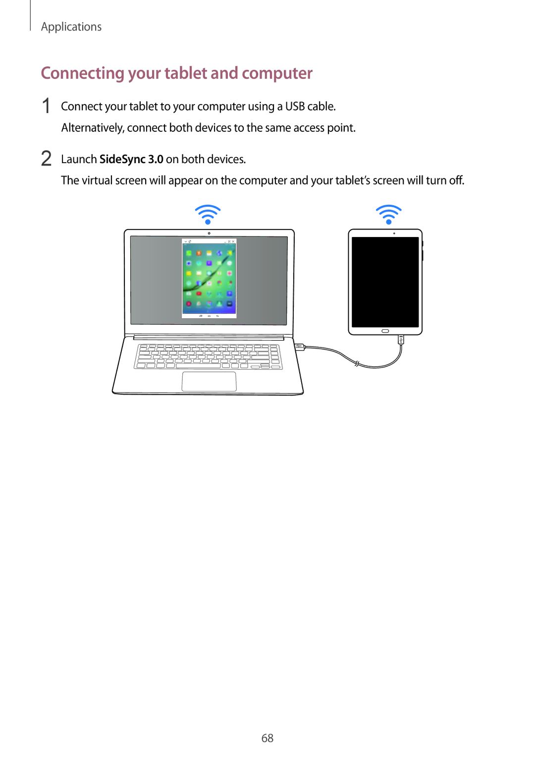 Samsung SM-T815NZWEKSA, SM-T815NZDEKSA, SM-T815NZKEKSA manual Connecting your tablet and computer 