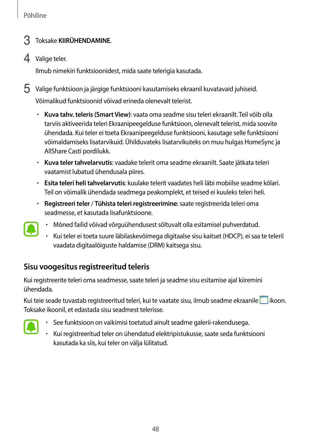 Samsung SM-T815NZDESEB, SM-T815NZKESEB, SM-T815NZWESEB manual Sisu voogesitus registreeritud teleris 