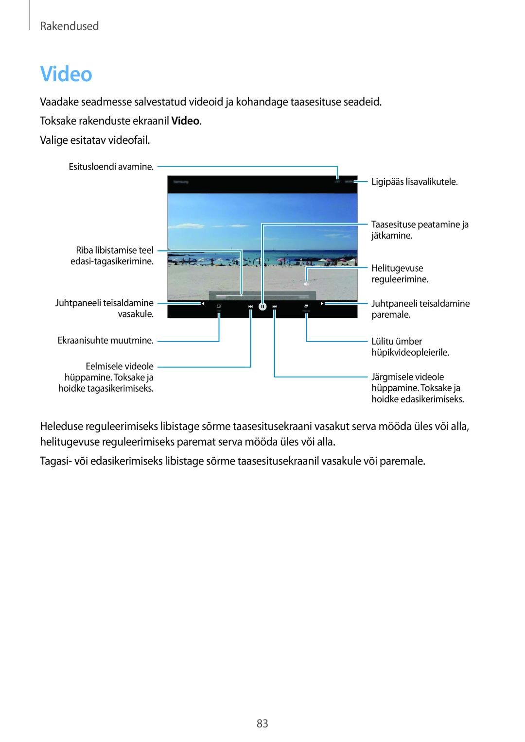 Samsung SM-T815NZWESEB, SM-T815NZDESEB, SM-T815NZKESEB manual Video 