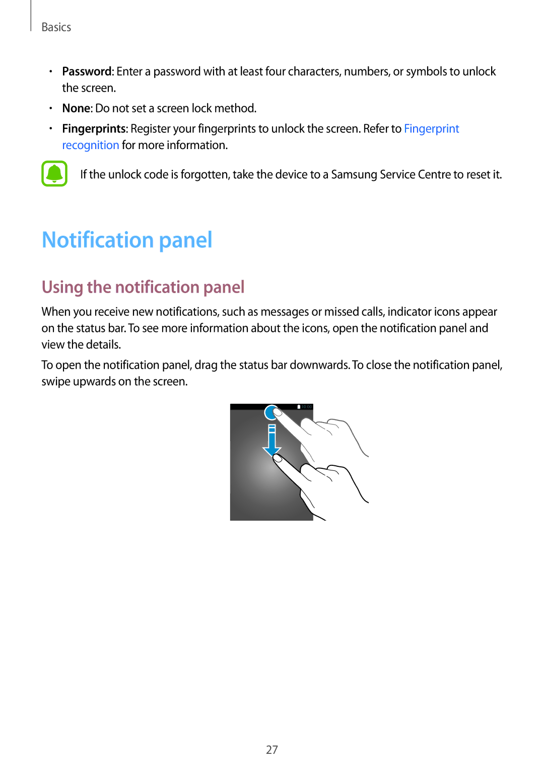 Samsung SM-T715YZDEXXV, SM-T815NZKEDBT, SM-T815NZWEDBT, SM-T715NZKEDBT manual Notification panel, Using the notification panel 