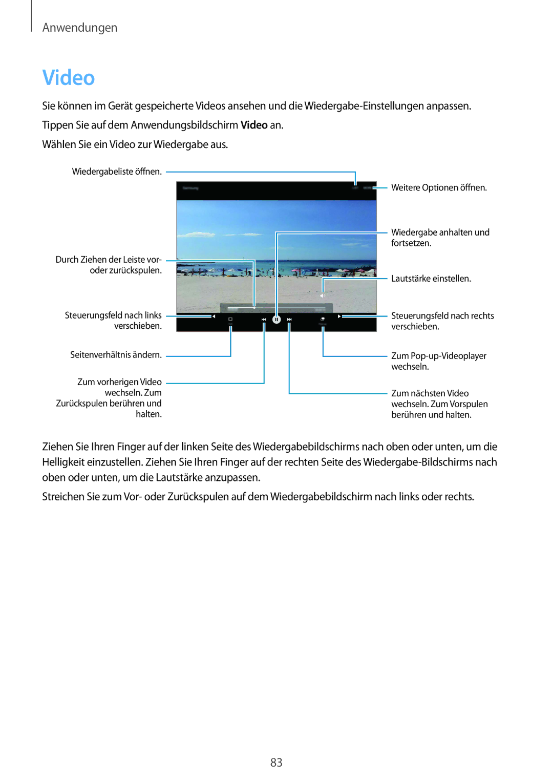 Samsung SM-T715NZWEDBT, SM-T815NZKEDBT, SM-T815NZWEDBT, SM-T715NZKEDBT manual Video 