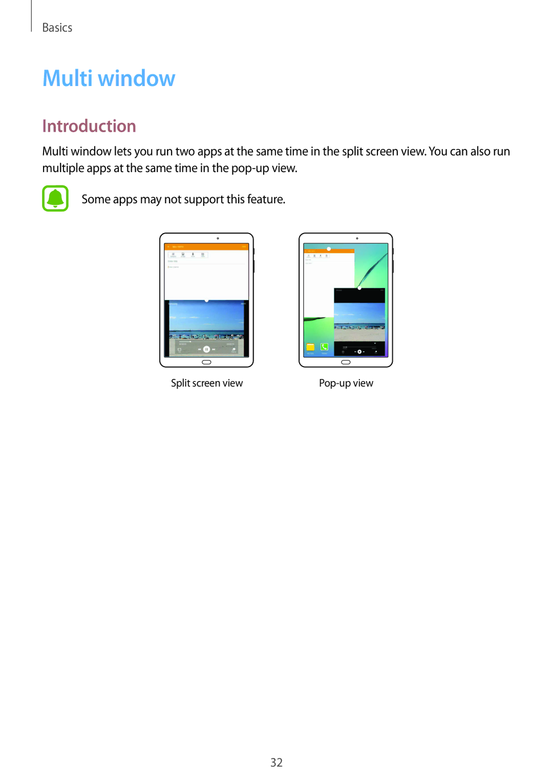 Samsung SM-T815NZKEXEZ, SM-T815NZKEDBT, SM-T815NZWEDBT, SM-T815NZWEXEF, SM-T815NZDETIM manual Multi window, Introduction 